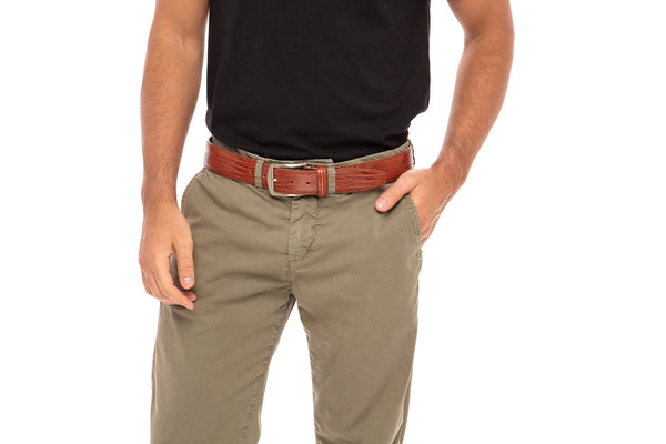 Cognac Mock Lizard Belt