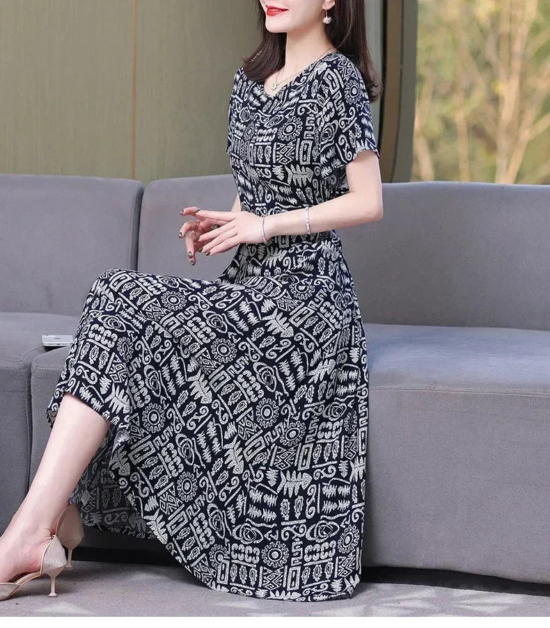 Women's Summer Vintage Print Dress