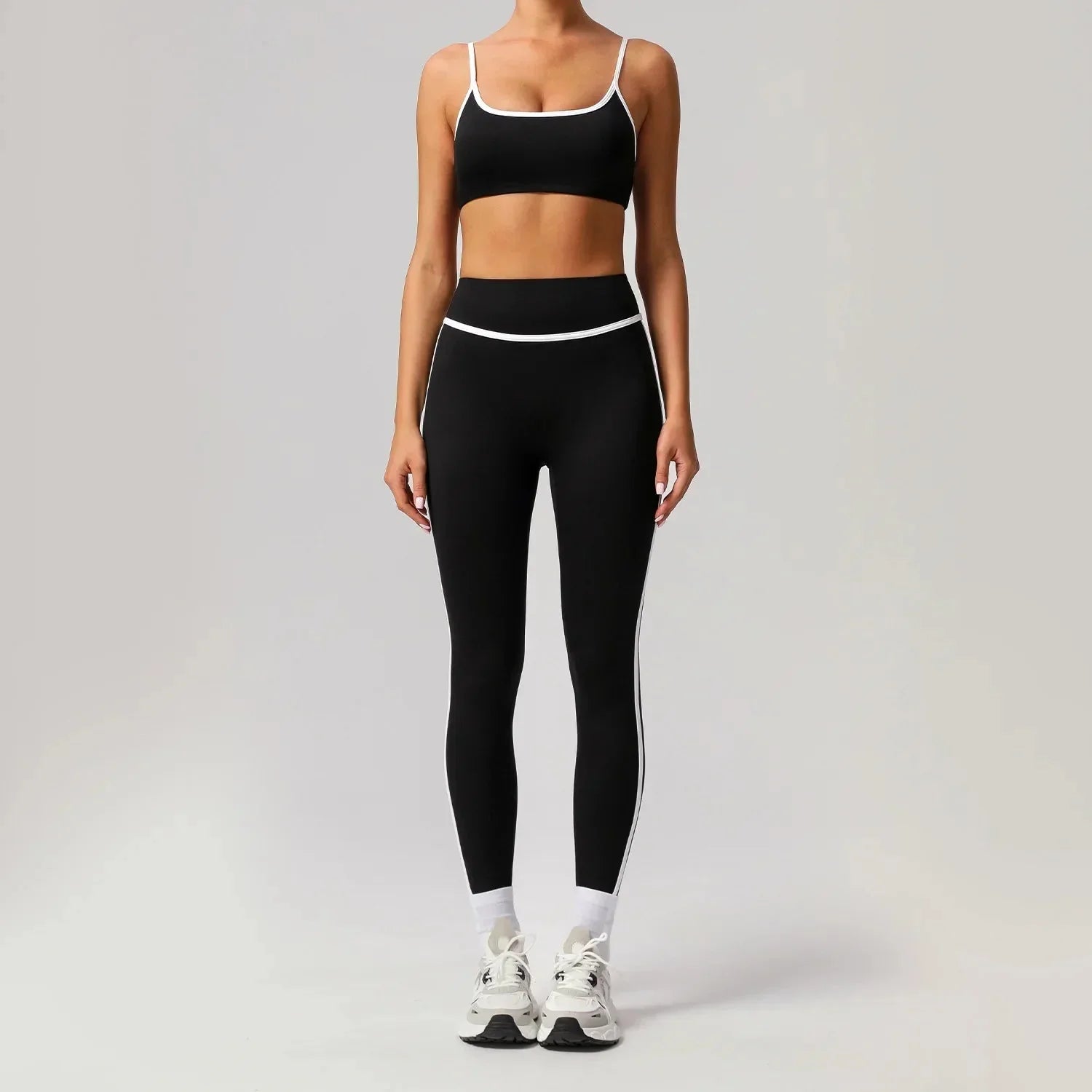 🖤 Seamless Yoga Set – High Waist, Hip-Lifting