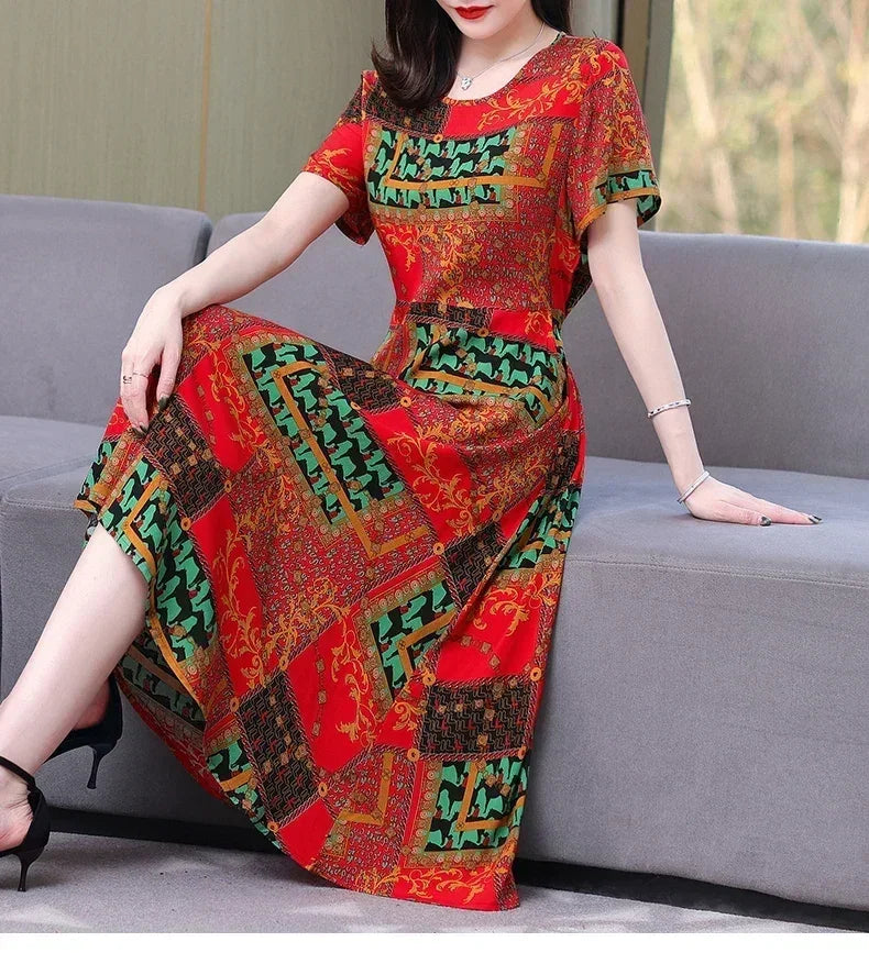 Women's Summer Vintage Print Dress