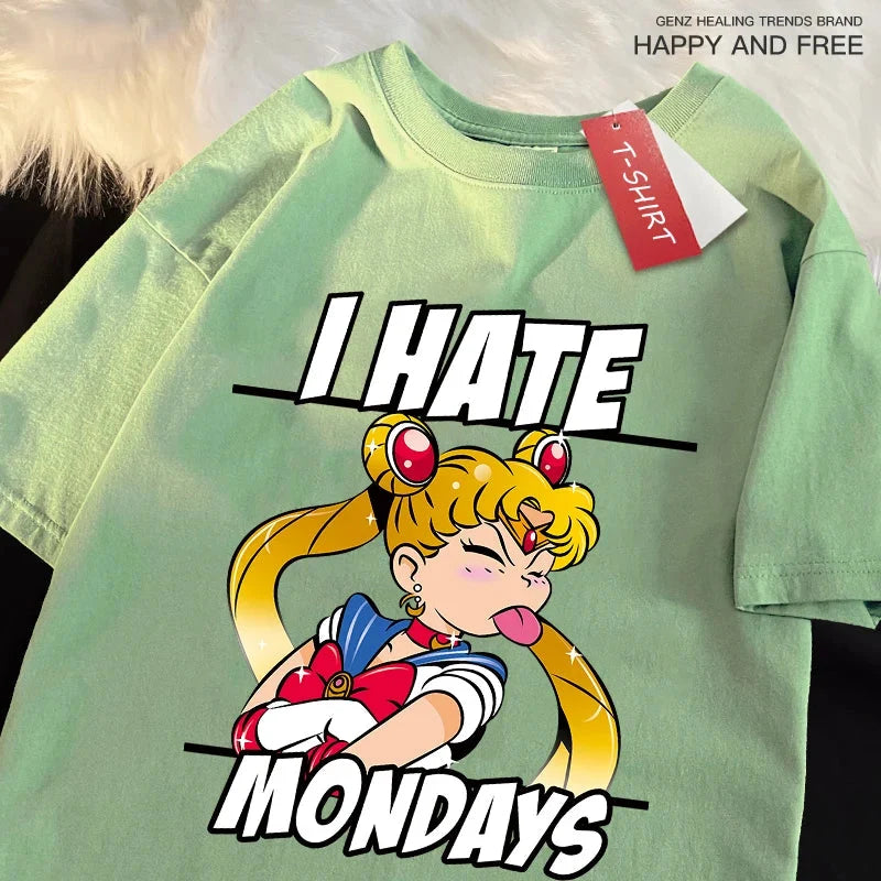 🌙 Sailor Moon Tongue-Out Graphic T-Shirt – Playful Anime Streetwear