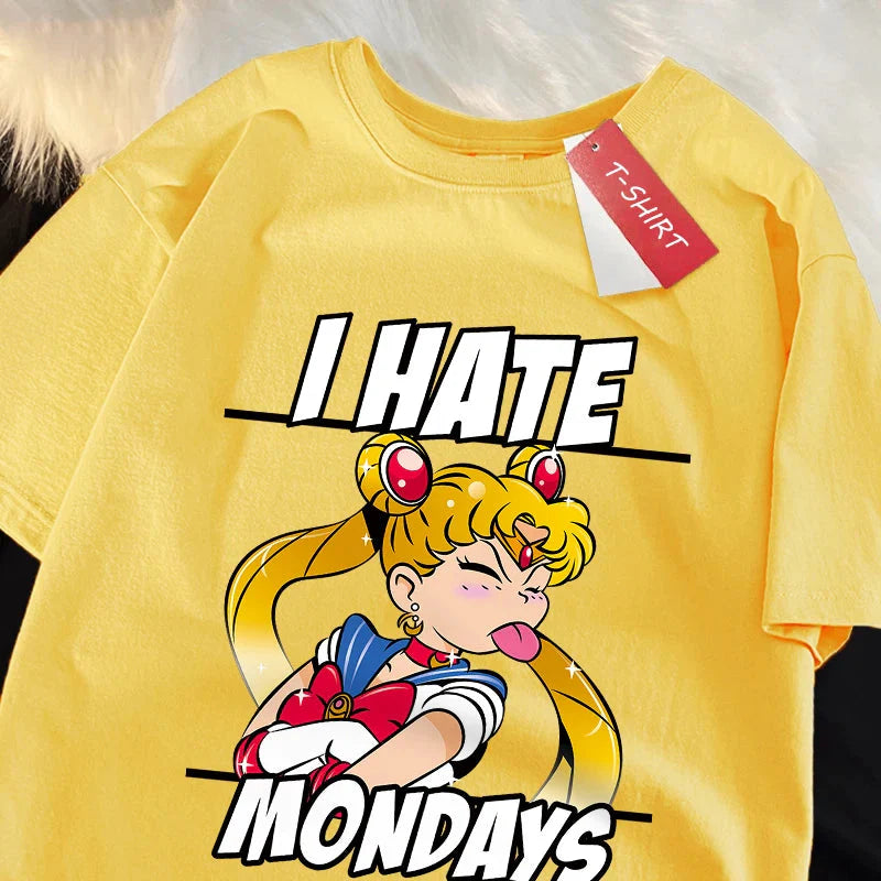 🌙 Sailor Moon Tongue-Out Graphic T-Shirt – Playful Anime Streetwear