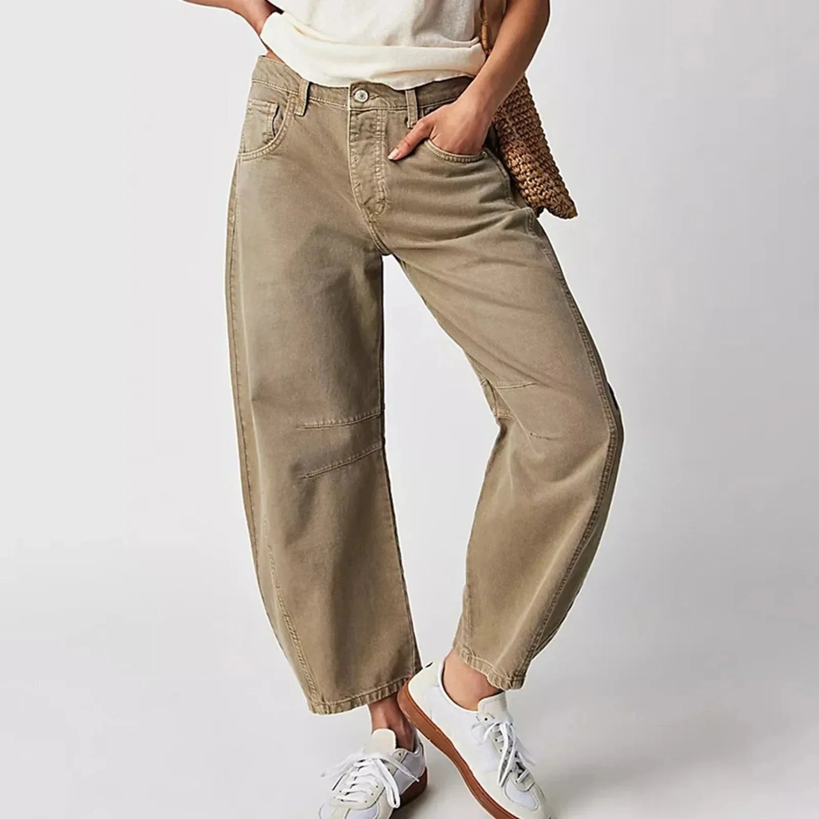 Women's Y2K Baggy Mid-Waist Wide-Leg Jeans – 90s Streetwear Vibe