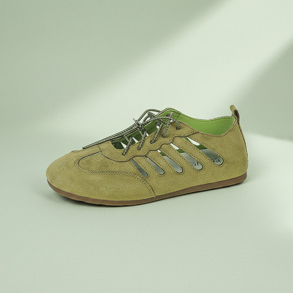 Women's French Hollow Mary Jane Flats – Lace-Up Hidden Platform