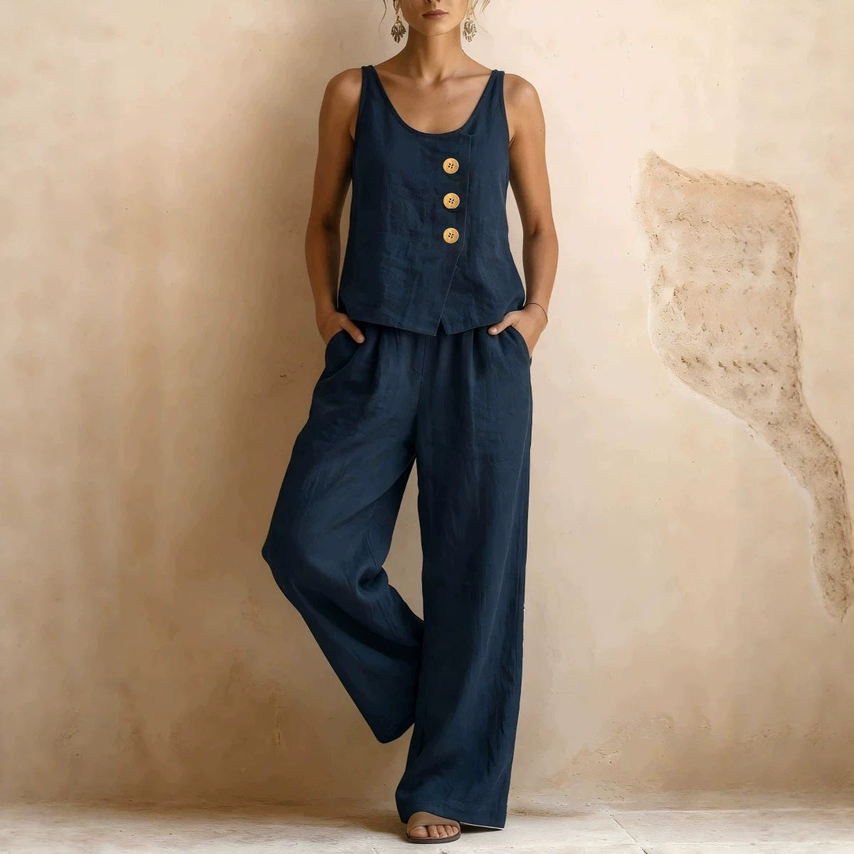 Women's Sleeveless Tank Top & Pants Two-Piece Set