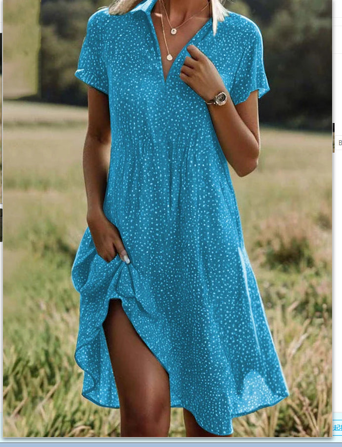 Ethnic Print Midi Dress – Scoop Neck Geometric Pattern Boho Dress