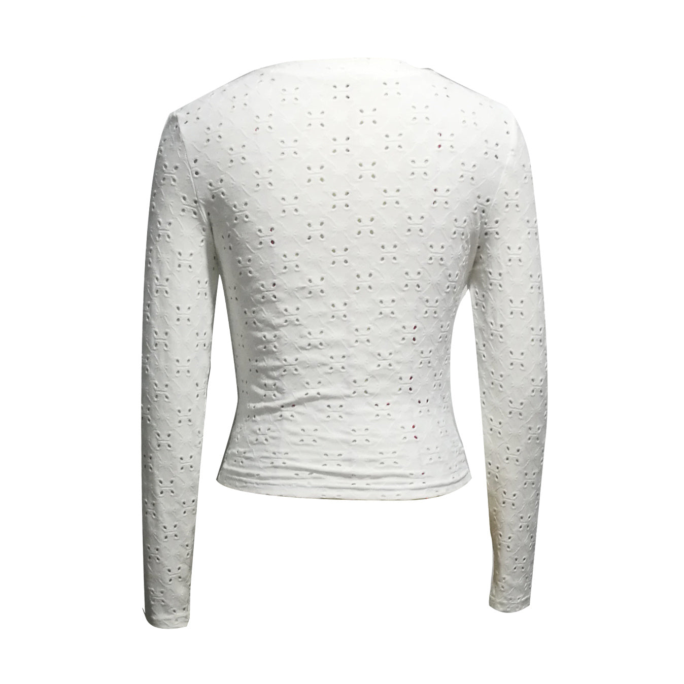 Women’s Hollow Out V-Neck Long Sleeve Top