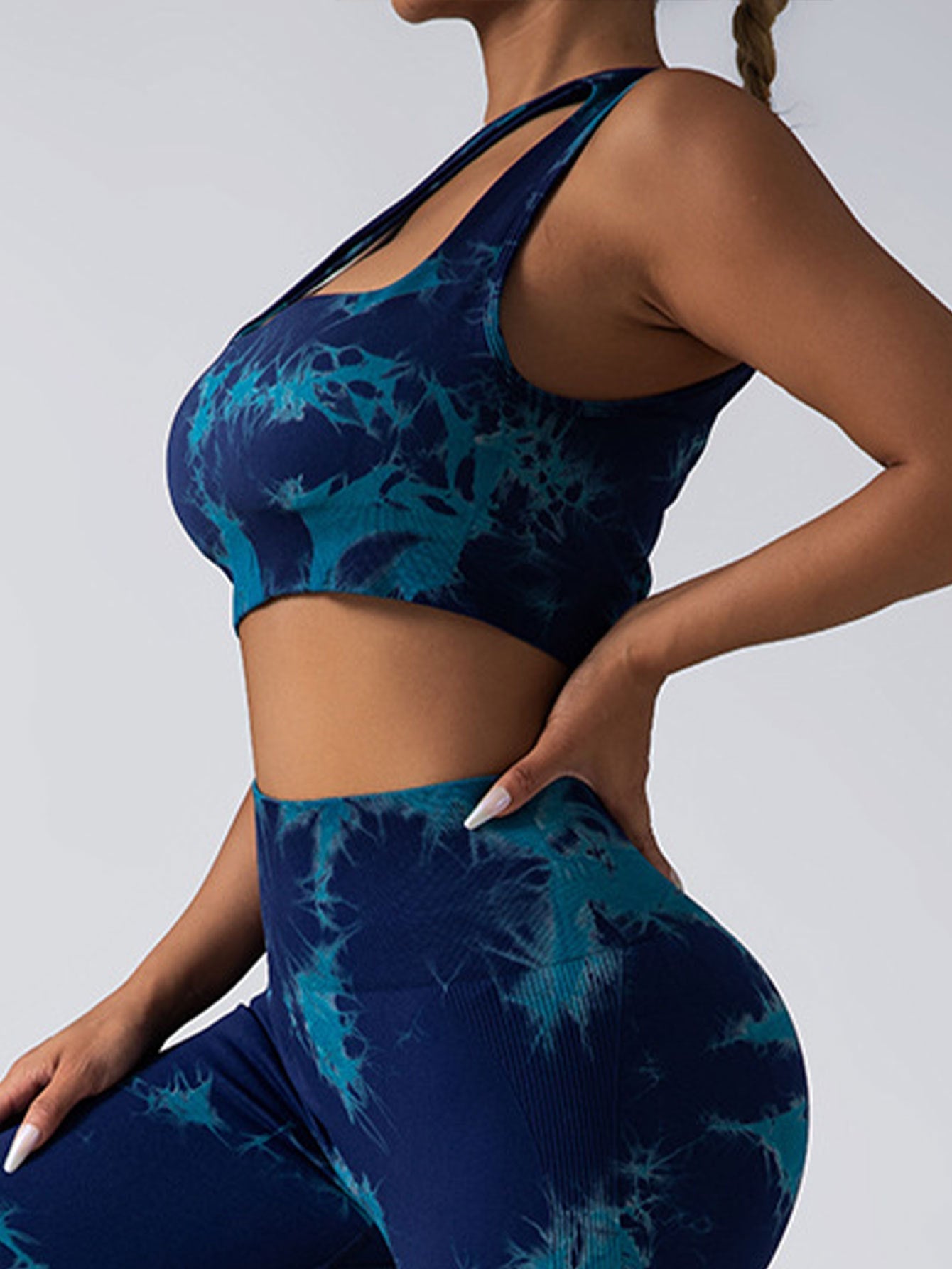 Seamless One-Shoulder Bra & Scrunch Leggings Set - High Waisted Yoga Pants