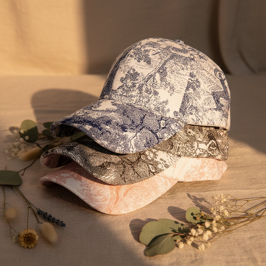Floral Print Dome Crown Baseball Cap – Unisex One Size