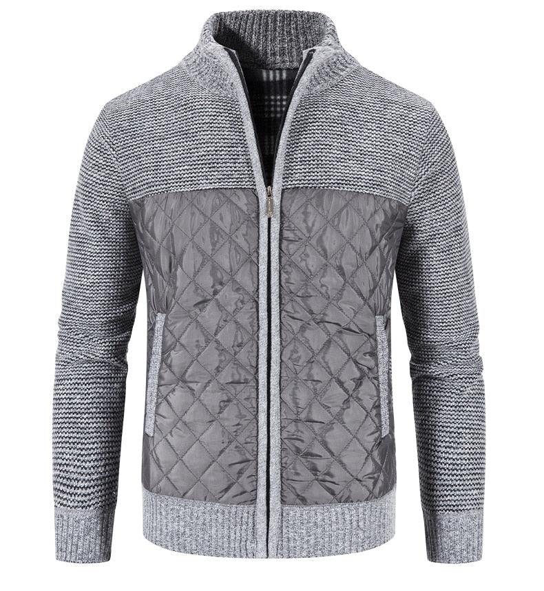 Men's Autumn Winter Fleece Hooded Jacket Slim Fit Casual Warm Coat