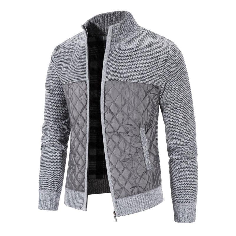 Men's Autumn Winter Fleece Hooded Jacket Slim Fit Casual Warm Coat