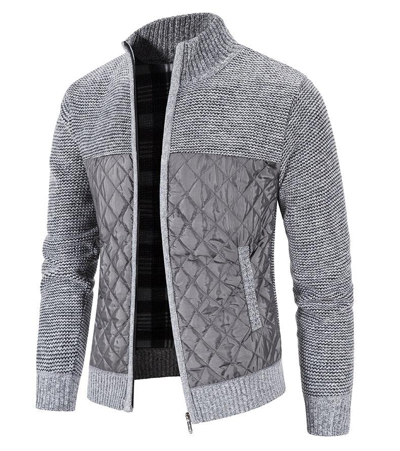 Men's Autumn Winter Fleece Hooded Jacket Slim Fit Casual Warm Coat